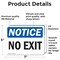 Signmission No Exit, 7 in W x Rectangle, Vinyl Decal OS-2PACK-NS-D-57-L-14530 - alternate 5